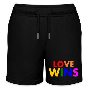 Love wins - Short de jogging enfant bio Stanley/Stella - noir - Devant