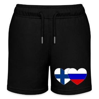 Finnland Russland Flagge Herz - Kinder Organic Joggingshorts Mini Bolter von Stanley/Stella - Schwarz - Vorne