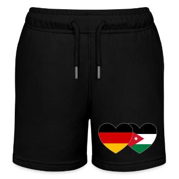Germany Jordan Flag Heart Wide - Kids Organic Sweat Shorts by Stanley/Stella - black - Front
