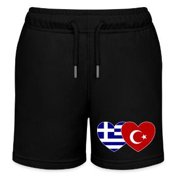 Grèce Turquie Drapeau Coeur - Short de jogging enfant bio Stanley/Stella - noir - Devant