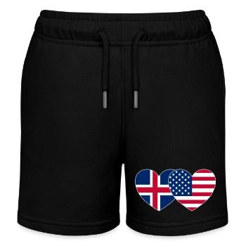 Island usa Flagge Herz - Kinder Organic Joggingshorts Mini Bolter von Stanley/Stella - Schwarz - Vorne