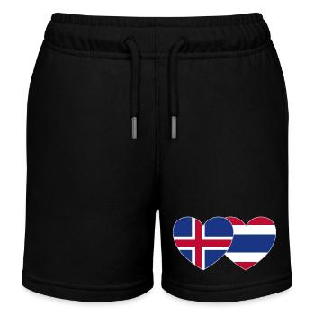 Islande Thaïlande Flag Heart - Short de jogging enfant bio Stanley/Stella - noir - Devant