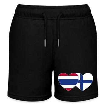 Thaïlande Finlande Flag Heart - Short de jogging enfant bio Stanley/Stella - noir - Devant