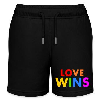 Love wins - Kids Organic Sweat Shorts by Stanley/Stella - black - Front