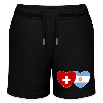 Suisse Argentine Drapeau Cœur - Short de jogging enfant bio Stanley/Stella - noir - Devant