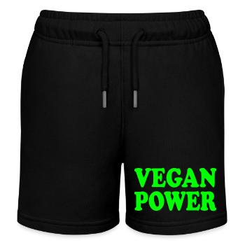 Vegan power - Short de jogging enfant bio Stanley/Stella - noir - Devant