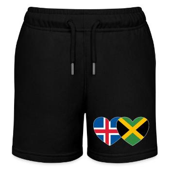 Island Jamaika Flagge Herz - Kinder Organic Joggingshorts Mini Bolter von Stanley/Stella - Schwarz - Vorne