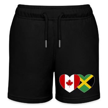 Canada Jamaïque Flag Heart - Short de jogging enfant bio Stanley/Stella - noir - Devant