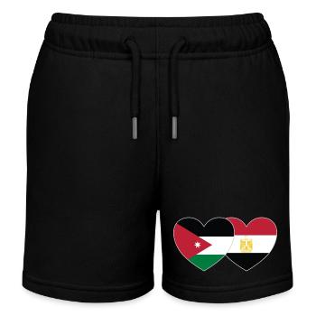 Jordanie Egypte Drapeau Coeur - Short de jogging enfant bio Stanley/Stella - noir - Devant