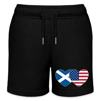 Schottland USA Flagge Herz - Kinder Organic Joggingshorts Mini Bolter von Stanley/Stella - Schwarz - Vorne
