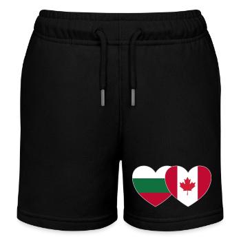 Bulgarie Canada Flag Heart - Short de jogging enfant bio Stanley/Stella - noir - Devant