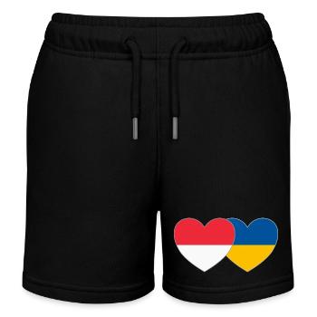 Indonésie Ukraine Flag Heart - Short de jogging enfant bio Stanley/Stella - noir - Devant