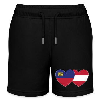 Lichtenstein Autriche Flag Heart - Short de jogging enfant bio Stanley/Stella - noir - Devant