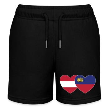 Autriche Liechtenstein Drapeau Coeur - Short de jogging enfant bio Stanley/Stella - noir - Devant
