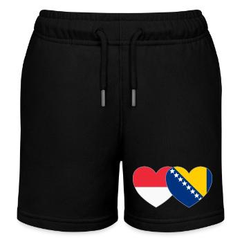 Indonésie Bosnie Drapeau Coeur - Short de jogging enfant bio Stanley/Stella - noir - Devant