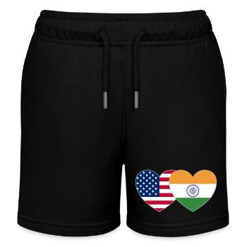 États-Unis Inde Flag Heart - Short de jogging enfant bio Stanley/Stella - noir - Devant