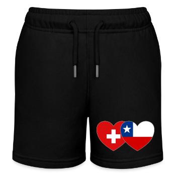 Suisse Chili Flag Heart - Short de jogging enfant bio Stanley/Stella - noir - Devant