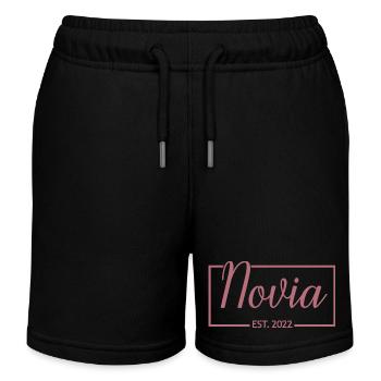 2022 Verlobung Brautdusche Hochzeit - Kinder Organic Joggingshorts Mini Bolter von Stanley/Stella - Schwarz - Vorne