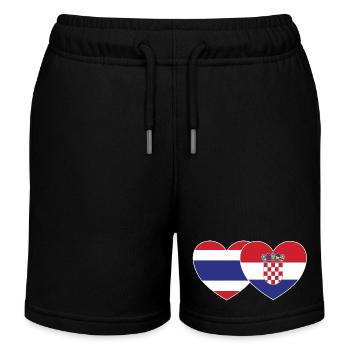 Thaïlande Croatie Flag Heart - Short de jogging enfant bio Stanley/Stella - noir - Devant