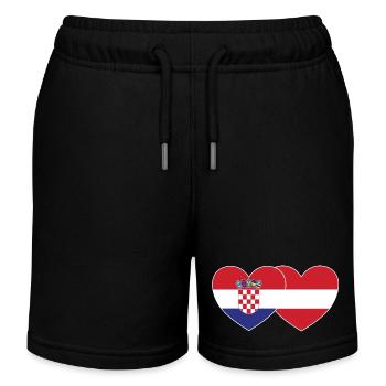 Autriche Croatie Flag Coeur - Short de jogging enfant bio Stanley/Stella - noir - Devant