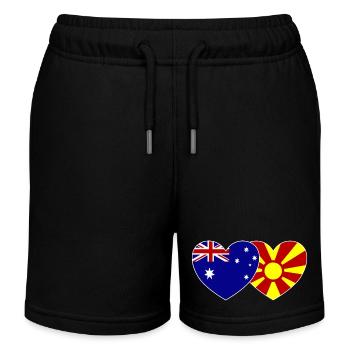 Australie Macédoine Flag Heart - Short de jogging enfant bio Stanley/Stella - noir - Devant