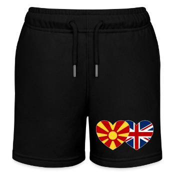 Macédoine Angleterre Flag Heart - Short de jogging enfant bio Stanley/Stella - noir - Devant