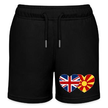 Angleterre Macédoine Flag Heart - Short de jogging enfant bio Stanley/Stella - noir - Devant