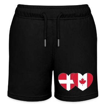Dänemark Kanada Flagge Herz - Kinder Organic Joggingshorts Mini Bolter von Stanley/Stella - Schwarz - Vorne