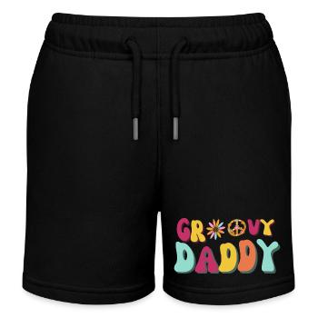 Groovy Daddy Groovy Hippie Dad Cadeau cool pour lui - Short de jogging enfant bio Stanley/Stella - noir - Devant