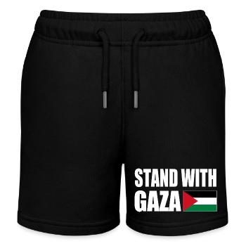 Stand with gaza - Kids Organic Sweat Shorts by Stanley/Stella - black - Front