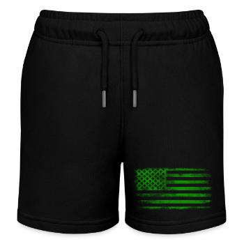 Irisch-amerikanische St. Patrick's Day-Flagge gewaschen - Kinder Organic Joggingshorts Mini Bolter von Stanley/Stella - Schwarz - Vorne