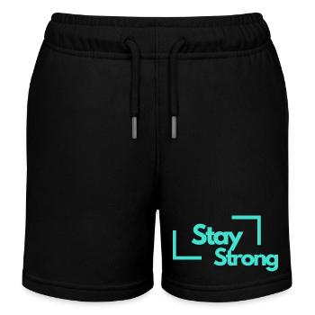 Stay Strong - Kinder Organic Joggingshorts Mini Bolter von Stanley/Stella - Schwarz - Vorne