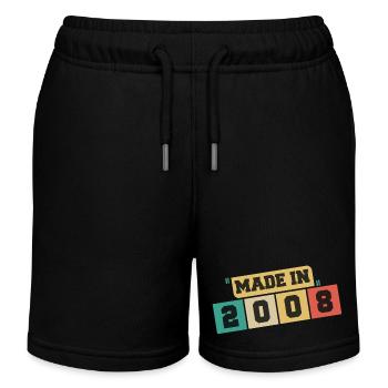 2008 Geburtstag 2008 Jahrgang 2008 Geburtstag - Kinder Organic Joggingshorts Mini Bolter von Stanley/Stella - Schwarz - Vorne