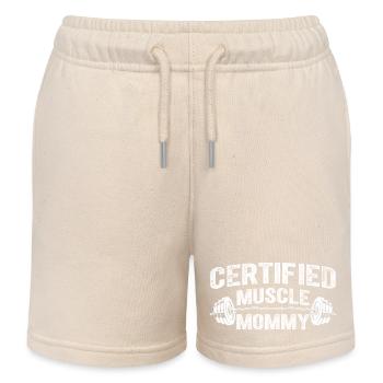 Certified muscle mommy - Kids Organic Sweat Shorts by Stanley/Stella - soft Ecru - Front