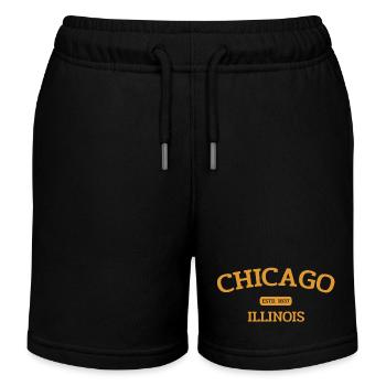 Chicago - Estd. 1837 - Illinois - USA - America - Kinder Organic Joggingshorts Mini Bolter von Stanley/Stella - Schwarz - Vorne
