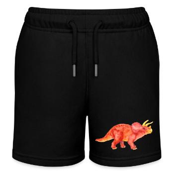 Triceratops - Kinder Organic Joggingshorts Mini Bolter von Stanley/Stella - Schwarz - Vorne