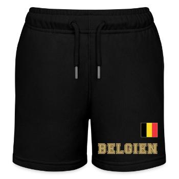 Look maillot de la Belgique - Drapeau national Drapeau drapeau - Short de jogging enfant bio Stanley/Stella - noir - Devant