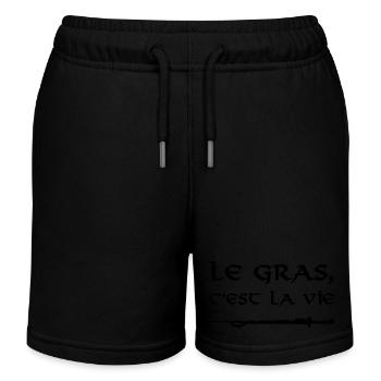 Le Gras c'est la vie. - Short de jogging enfant bio Stanley/Stella - noir - Devant