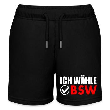 ich wähle bsw - Kinder Organic Joggingshorts Mini Bolter von Stanley/Stella - Schwarz - Vorne