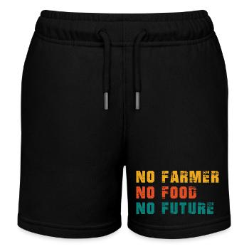 Farmer Rétro Vie Rurale Paysan Cadeau Dire - Short de jogging enfant bio Stanley/Stella - noir - Devant