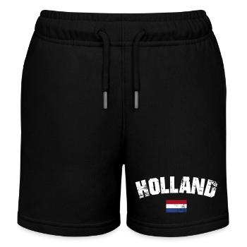 Holland Distressed Typografie - Kinder Organic Joggingshorts Mini Bolter von Stanley/Stella - Schwarz - Vorne