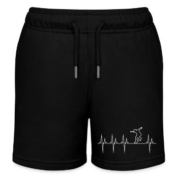 Skateboard électrocardiogramme ECG Skate Board - Short de jogging enfant bio Stanley/Stella - noir - Devant