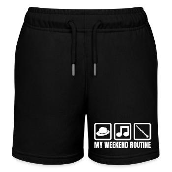 Klarinette Wochenende - Kinder Organic Joggingshorts Mini Bolter von Stanley/Stella - Schwarz - Vorne