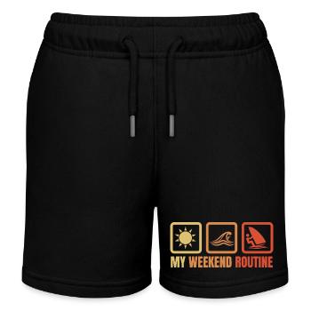 Windsurfer Weekend - Kids Organic Sweat Shorts by Stanley/Stella - black - Front