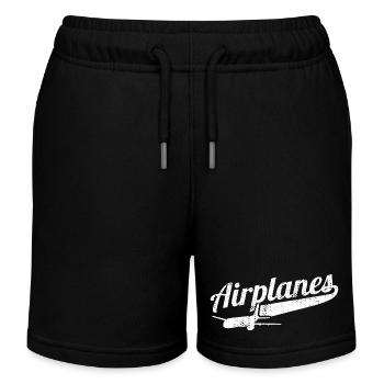 Airplanes - Kids Organic Sweat Shorts by Stanley/Stella - black - Front