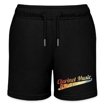 Vintage Klarinette - Kinder Organic Joggingshorts Mini Bolter von Stanley/Stella - Schwarz - Vorne