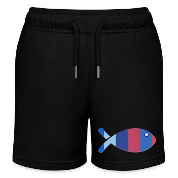FISH - Kids Organic Sweat Shorts by Stanley/Stella - black - Front
