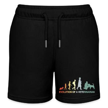 Development from child to veterinarian - Kids Organic Sweat Shorts by Stanley/Stella - black - Front