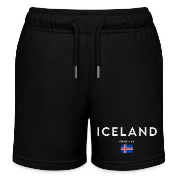 Flagge von Island, Isländischer Stolz - Kinder Organic Joggingshorts Mini Bolter von Stanley/Stella - Schwarz - Vorne