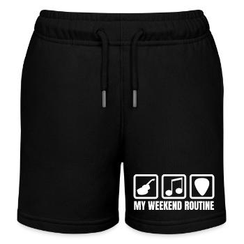Guitar Player Weekend - Kids Organic Sweat Shorts by Stanley/Stella - black - Front